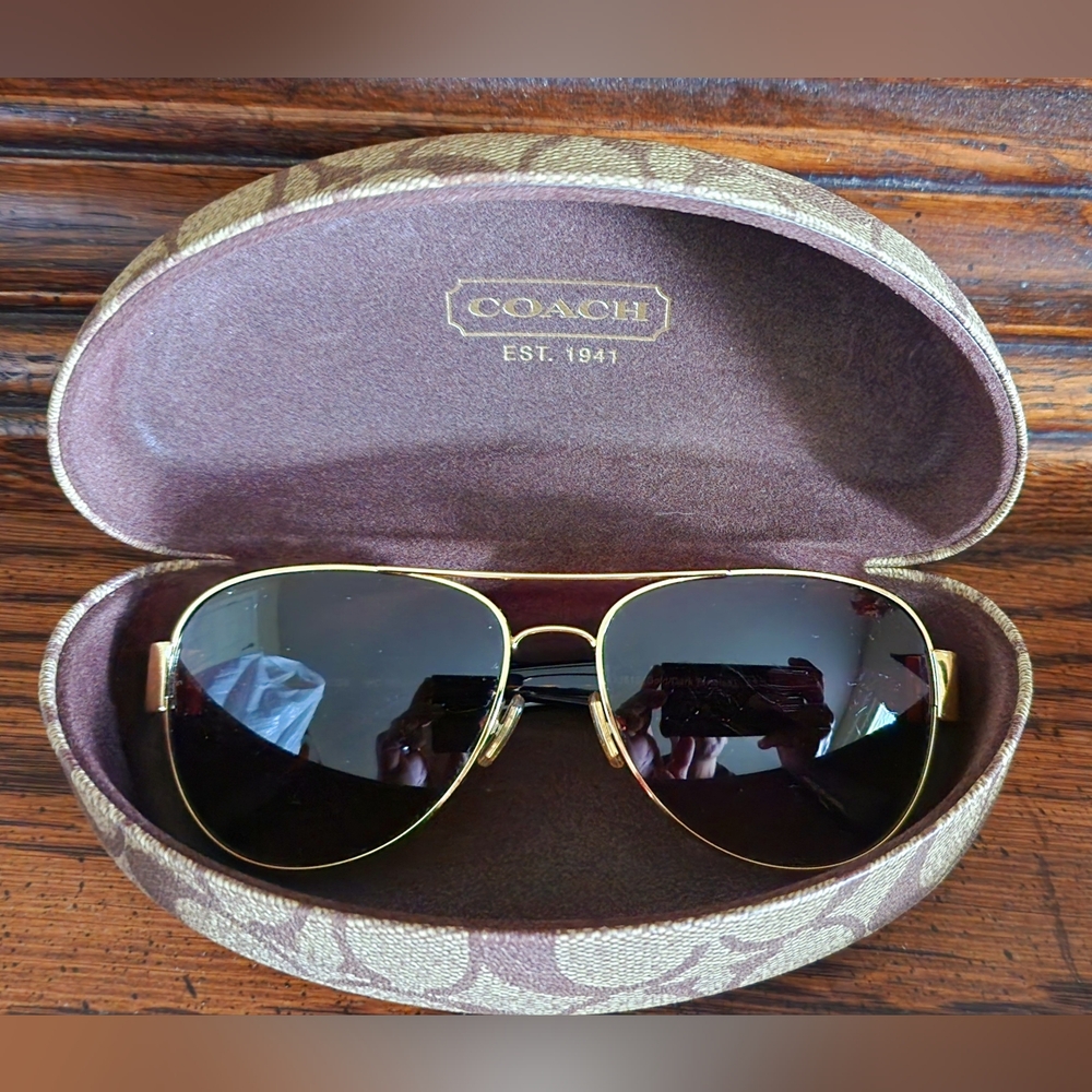 Coach Gold Aviator Sunglasses